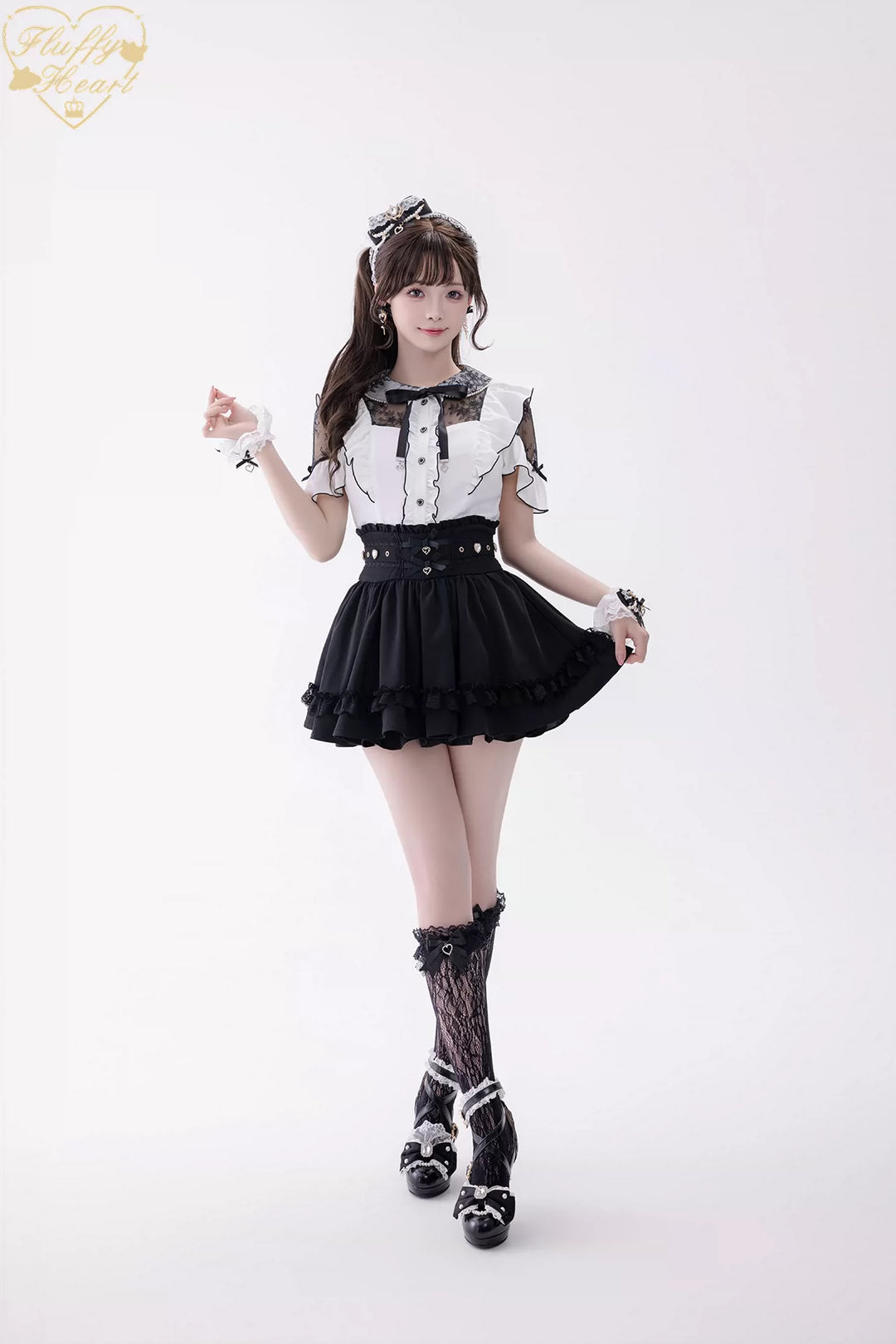 Jirai Kei High Waist Skirt, Built-in Safety Shorts 45720:860275