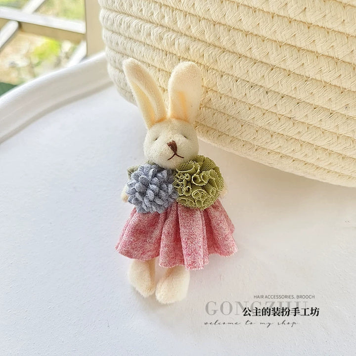 Mori Kei Brooch Cute Doll Brooch Plush Bunny Pin For Bags 36430:647086