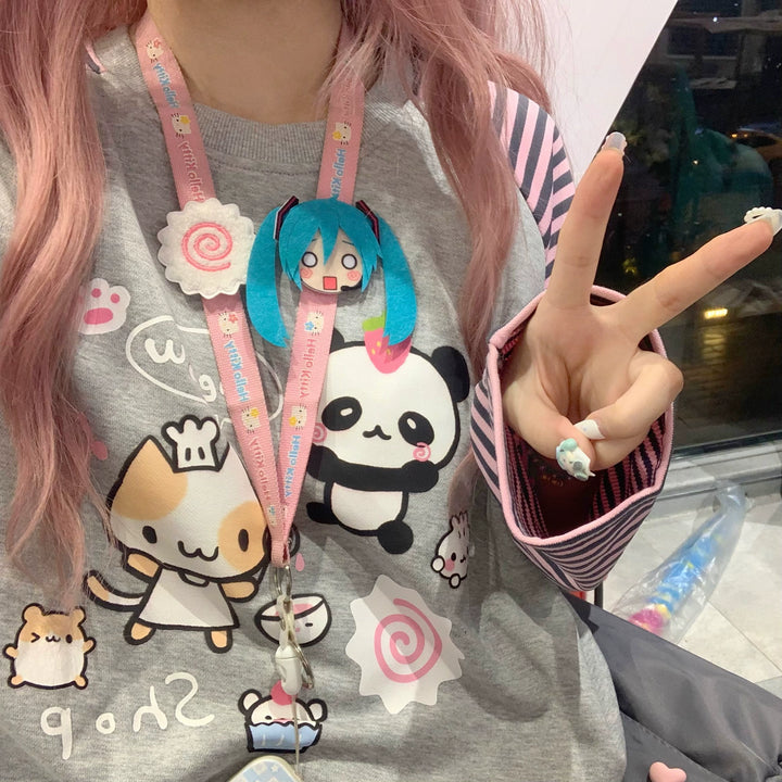 Kawaii Shirt Raglan Sleeve Striped Sweatshirt Subculture Top 39712:639130