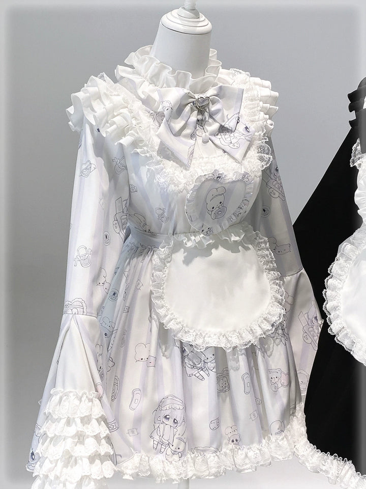 Maid-Inspired Dress Outfit, Detachable Apron 44427:807852