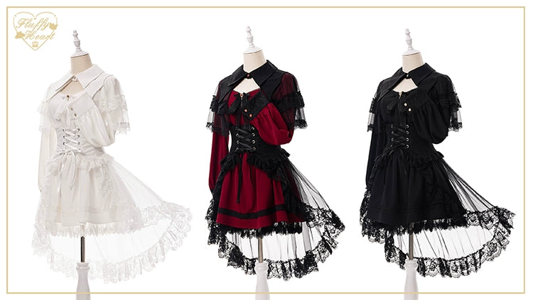 Jirai Kei Dress Decorative Waist Cincher Overskirt 36968:545230