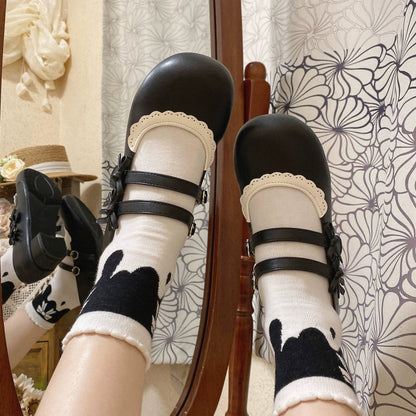 Lolita Shoes Round Toe Sweet Shoes Low Heel (34 35 36 37 38 39 40 41 / Black) 37028:556684