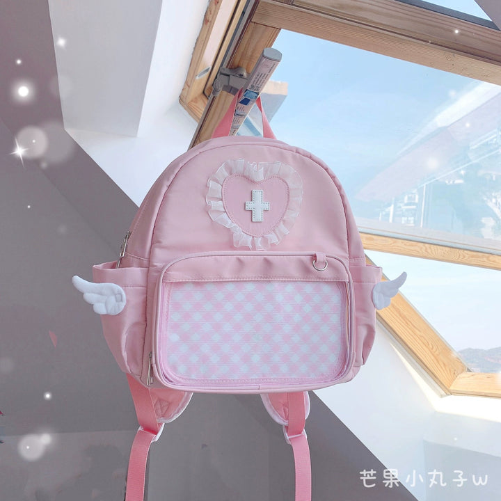 Tenshi Kaiwai Itabag Backpack Blue And Pink Bag 38278:588310