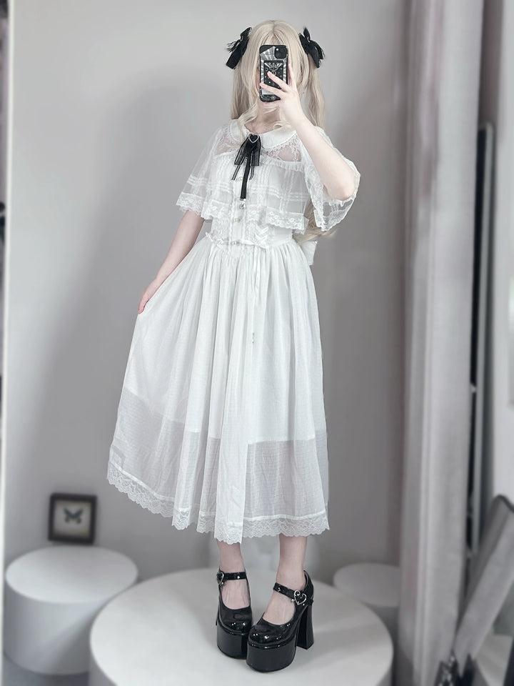 Ankle-length Seiso Kei Dress, Cape Design 43786:785308