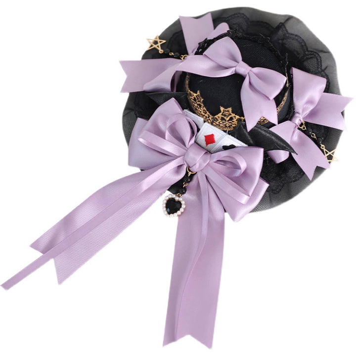 Gothic Lolita Headpiece Black Violet Hair Accessory Brooch 39116:613588