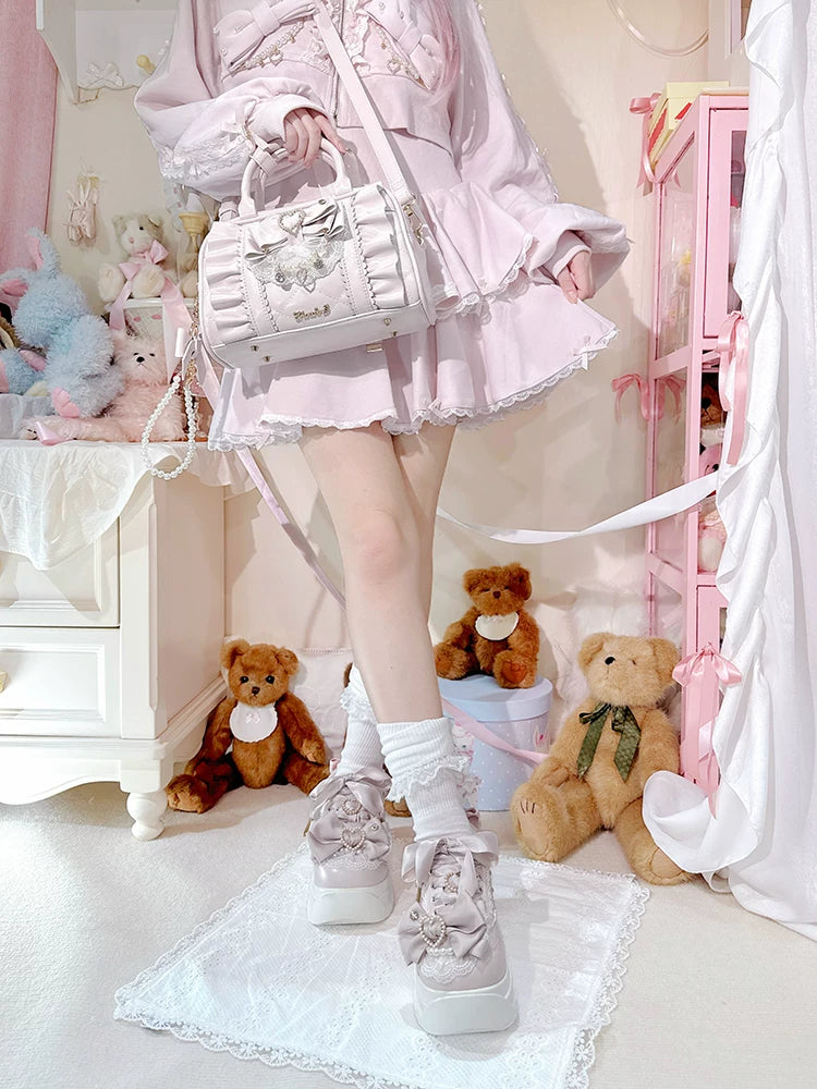 Jirai Kei 2-Way Handbag, Bow-Pearl Side Charm 44558:813660