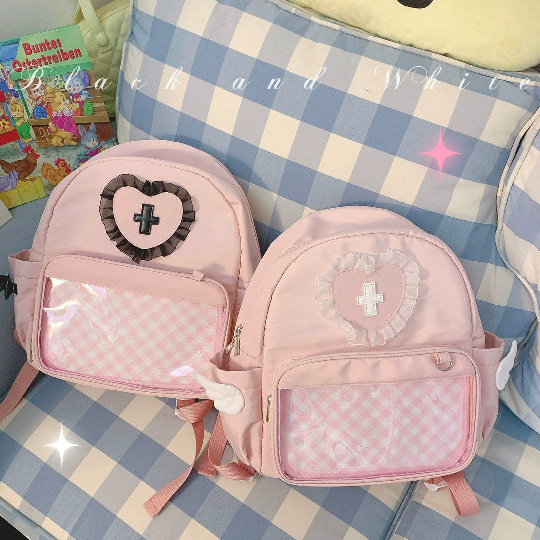 Ryousangata Itabag Backpack Dual-Shoulder Pink School Bag 38284:588660