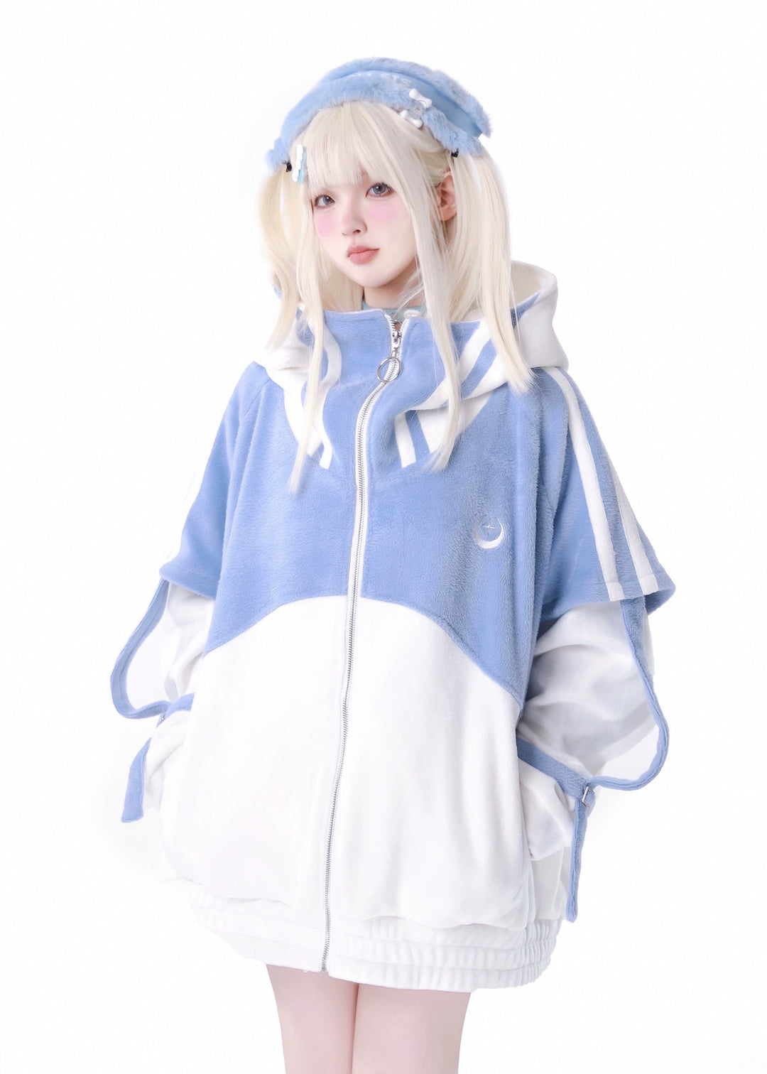 Jirai Kei Winter Coat Plush Hooded Sports Set (L M XL) 34498:465468