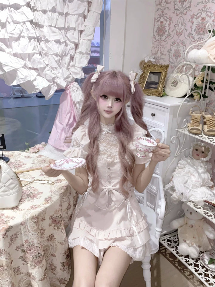 Ryousangata Dress and Shorts Set, Heart & Lace 45812:862949