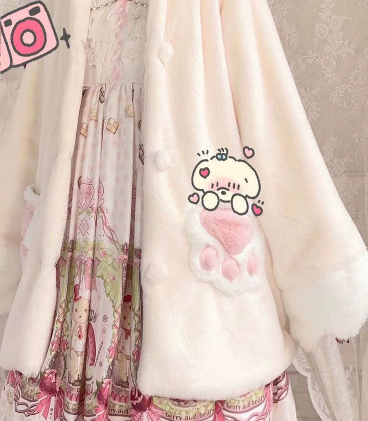 Lolita Plush Coat Bear Thick Cute Coat For Winter 32624:493358 32624:493358