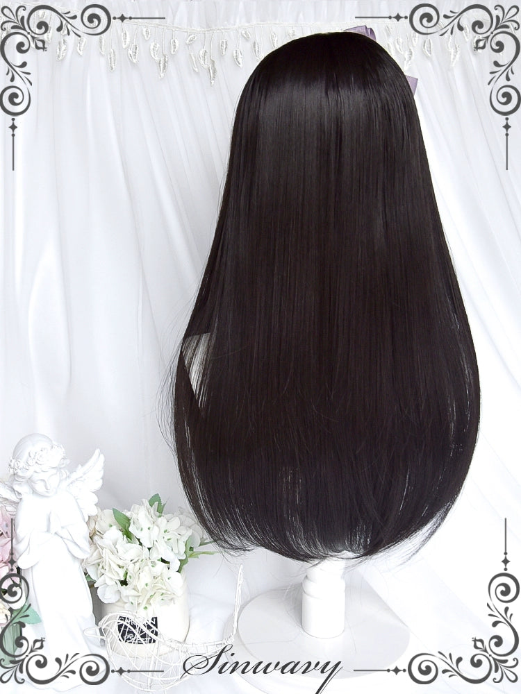 Jirai Kei Lolita Black And Purple Long Straight Wig 22038:318308 22038:318308