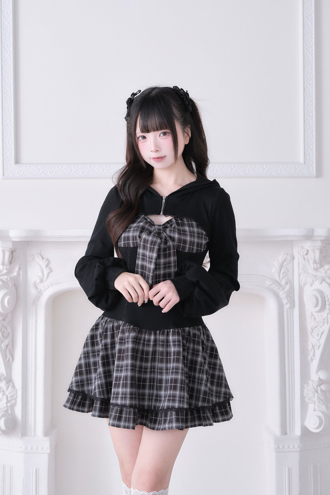 Jirai Kei One-Piece Dress, Hoodie-Inspired 44816:823052