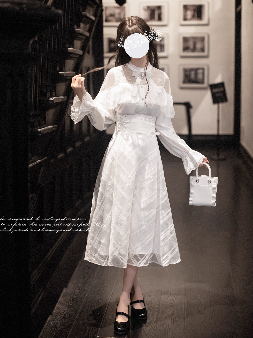 Seiso Kei White Blouse, High-Waist Skirt 43758:784913