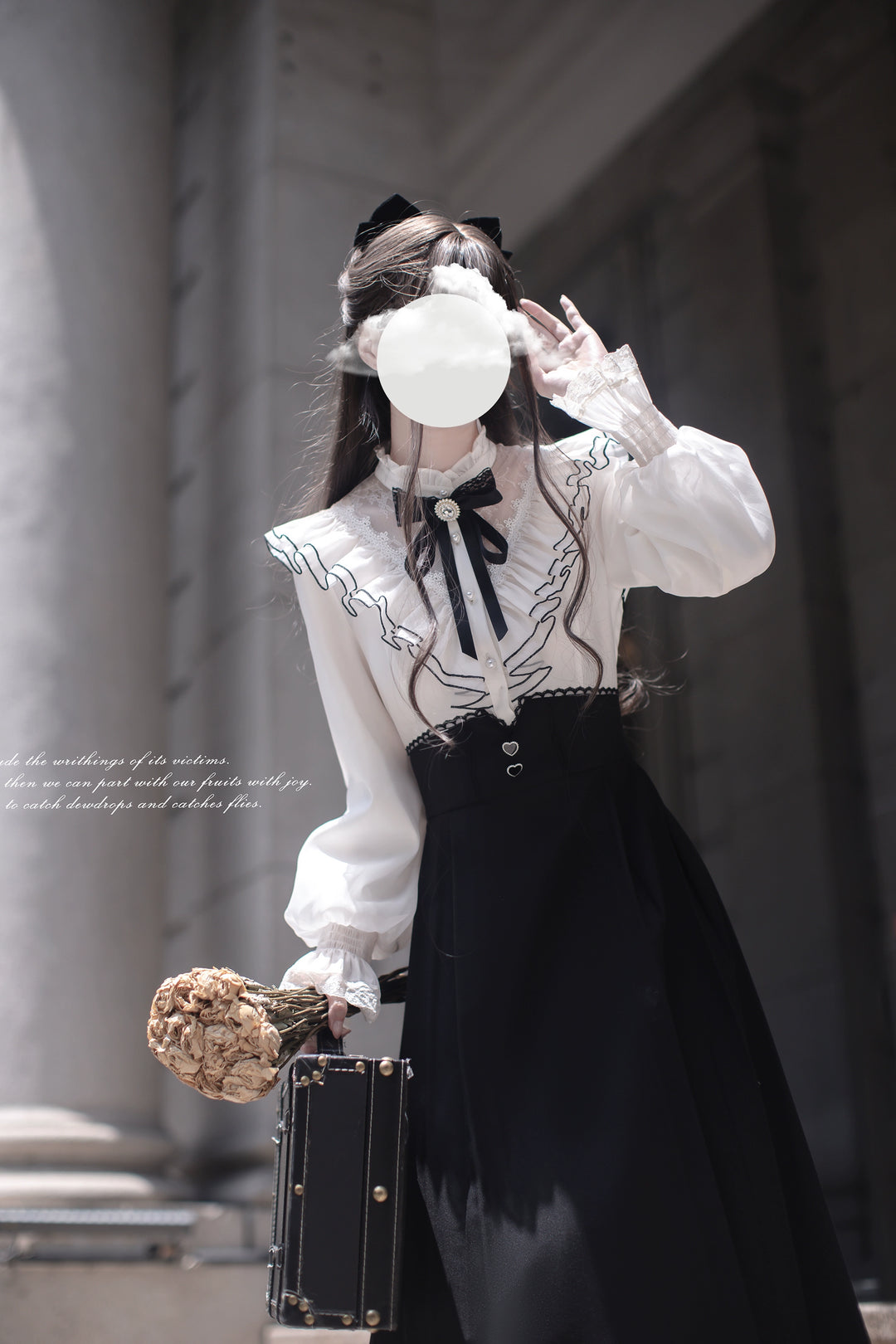 Mid-Calf Length Seiso Kei Fake Two Piece Dress 43882:789485