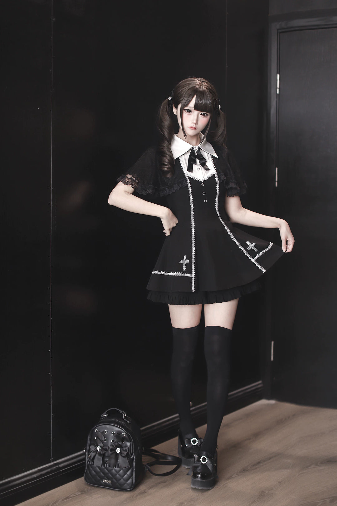 Jirai Kei Dress Set, Built-In Shawl 45104:834981