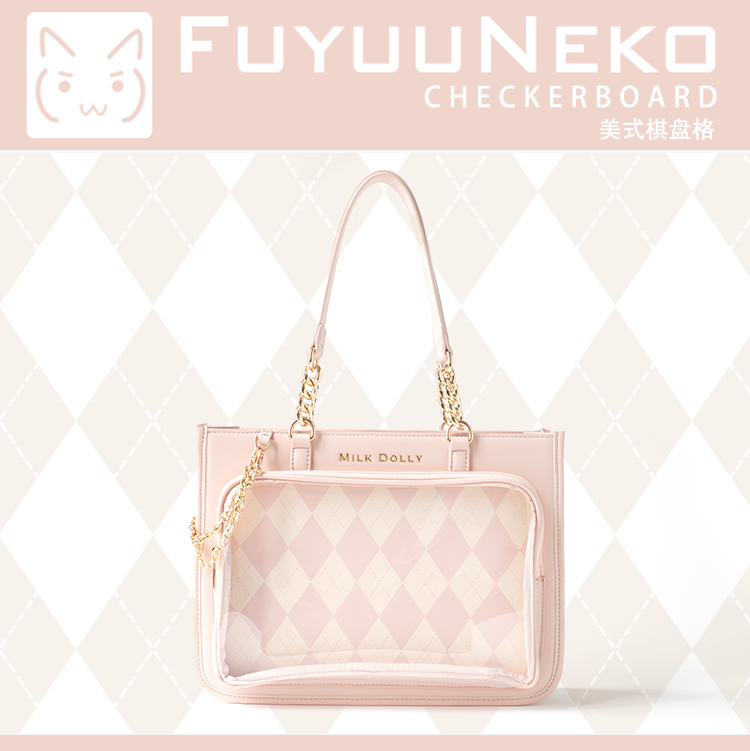 Large Capacity Ita Bag, Checkered Background 43233:779397