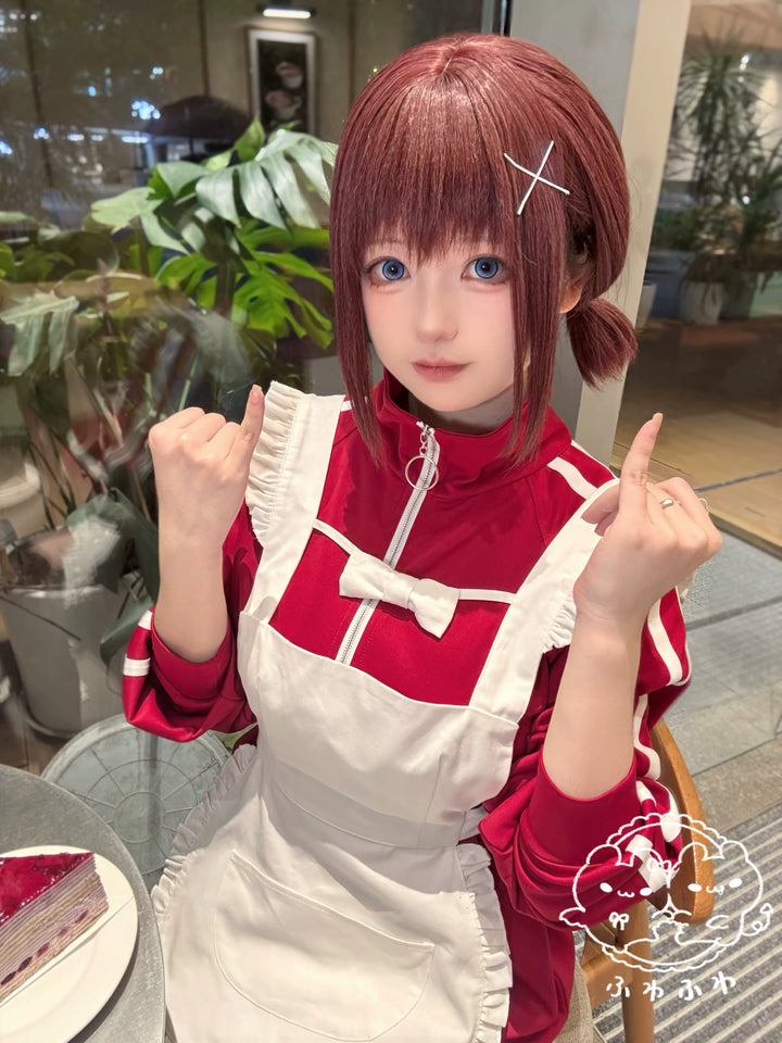 Red Jersey Outfit, Sporty Jacket & Elastic Waist Pants 44860:827126