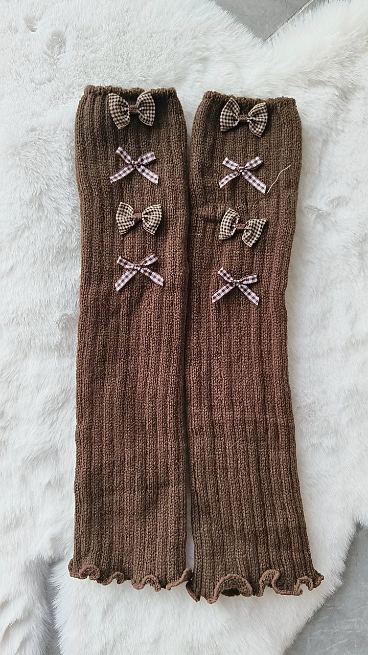 Asymmetrical Layering Pantyhose Sock Set, Bows and Lace 45358:850844