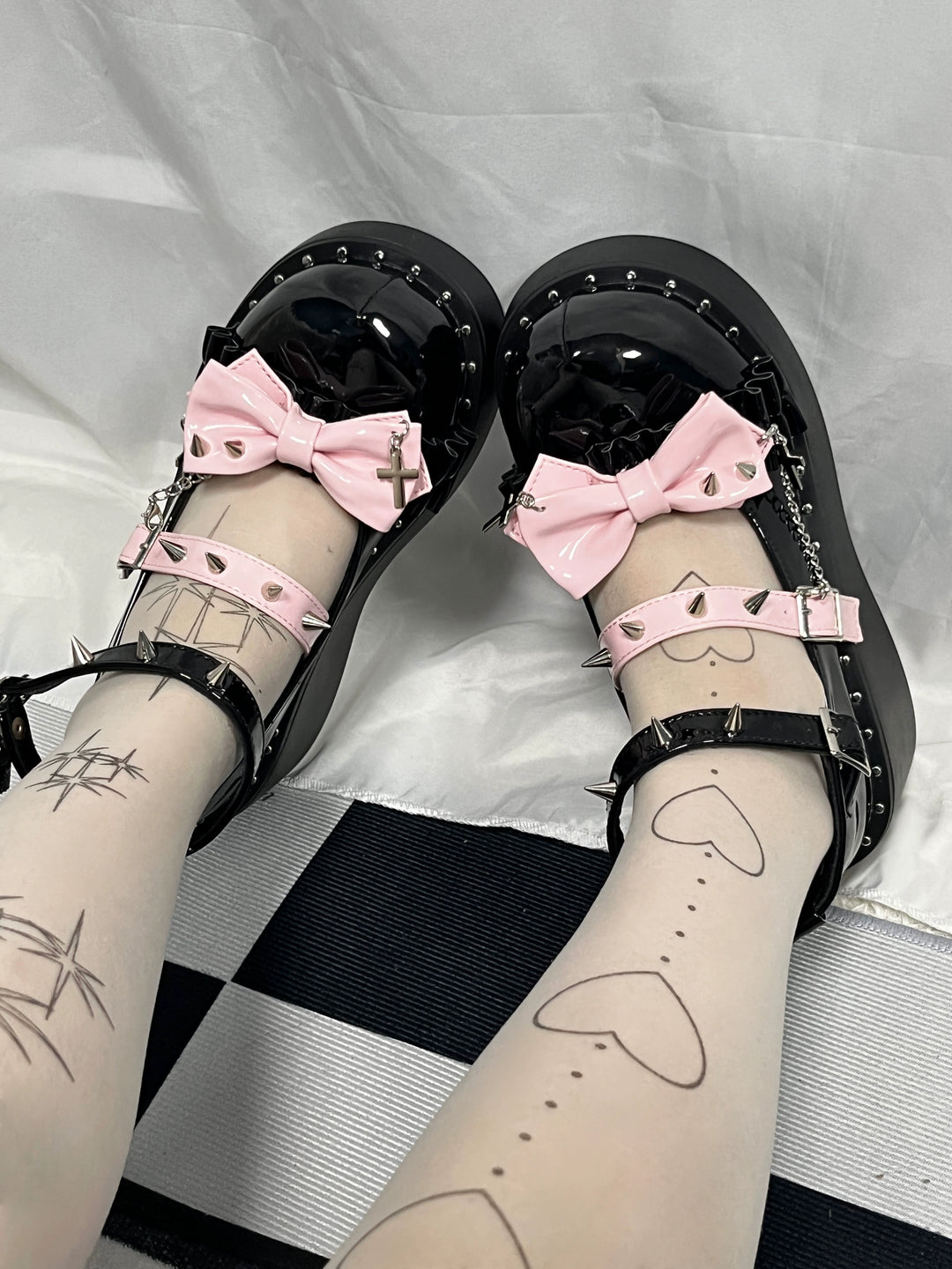 Y2K Shoes Punk Gyaru Fashion Platform Shoes Round-toe 38260:593506