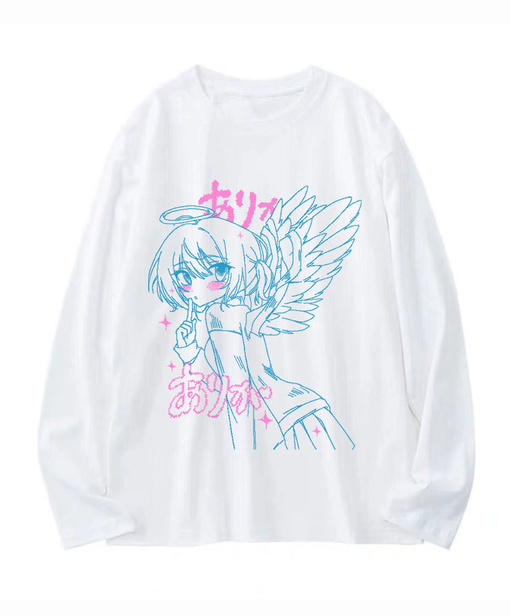 Angel Wings Long Sleeve Anime Print Shirt Multicolor (2XL 3XL L M S XL) 29228:343204 (2XL 3XL L M S XL) 29228:343204