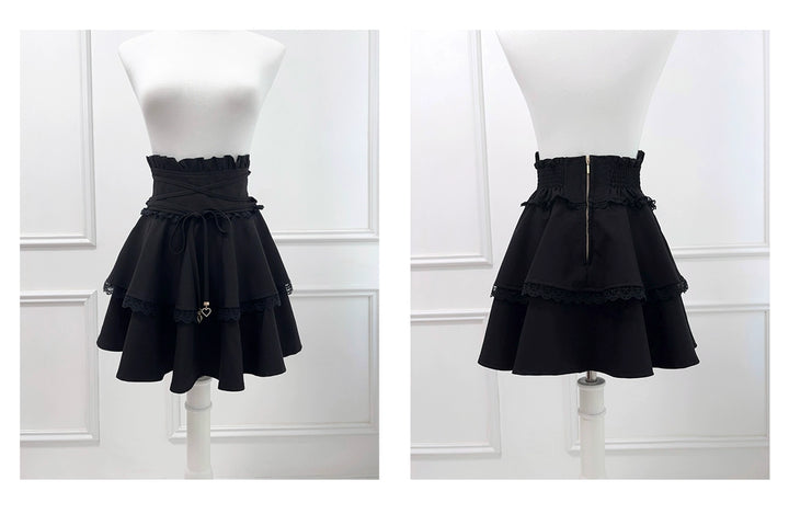 Solid Ryousangata Skirt, Built-in Safety Shorts 43656:782362