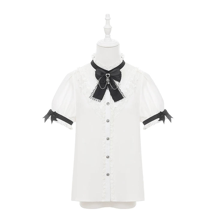 Punk Suspender Skirt, Stand Collar Blouse (L M S) 45578:855981