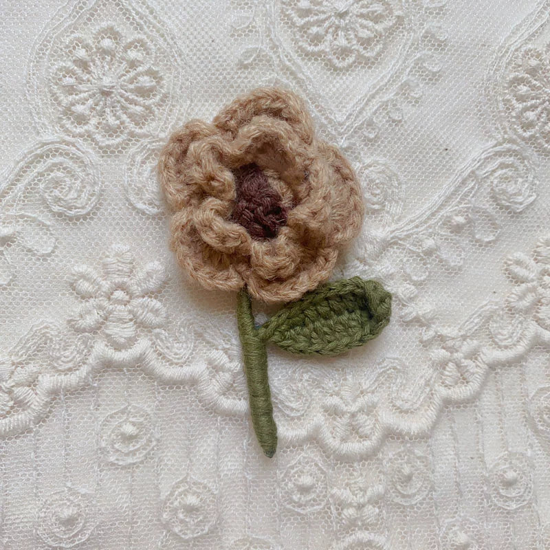 Mori Kei Brooch Handmade 3D Knitted Floral Brooch Pin 36436:522060 36436:522060