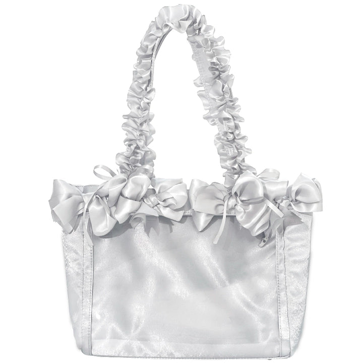 Elegant Satin Ita Bag, Rose-Inspired Ribbon & Clear Window 43230:773244