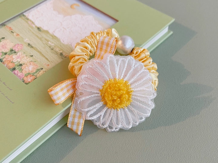 Japanese Hair Tie Handmade Sunflower Bow Scrunchy 28944:332844 28944:332844