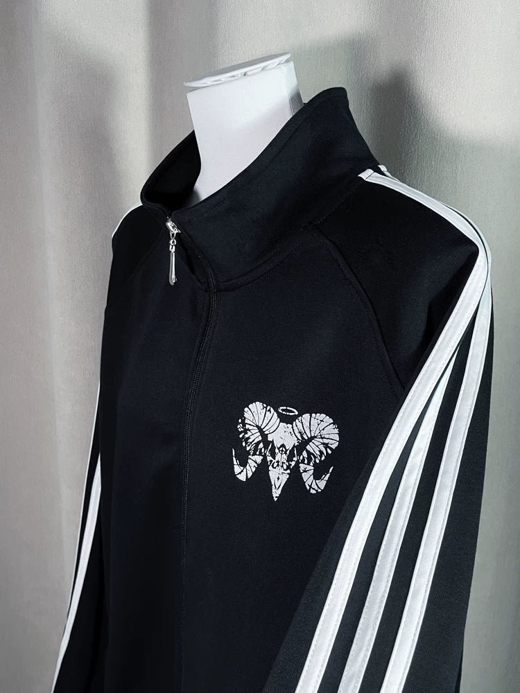 Loose Fit Subculture Jacket, Zipper Closure 44560:815679