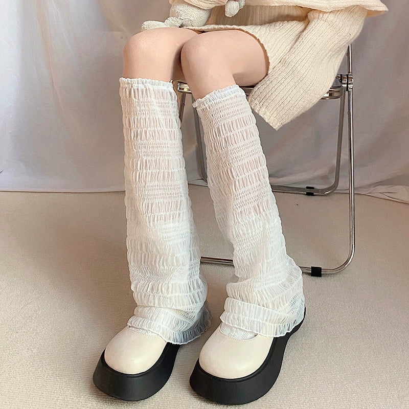 JK Leg Covers Spice Girl Mid-Calf Black White Beige Leg Covers 28980:358560 28980:358560