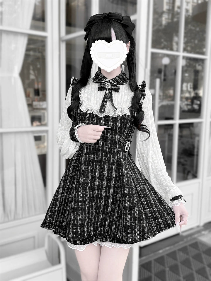 Tweed Ryousangata Dress Set, Elastic Waisted Shorts (2XL L M S XL) 44144:797206