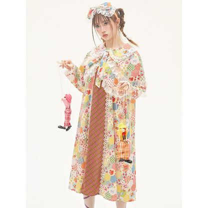 Lolita Dress Kawaii Kidcore Dress Retro Cartoon Dress (Floral / M S) 36154:543042
