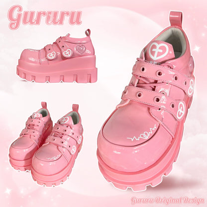 Jirai Kei Punk Fashion Cross Platform Shoes 4Colors (34 35 36 37 38 39 40 / Pink) 28958:344106