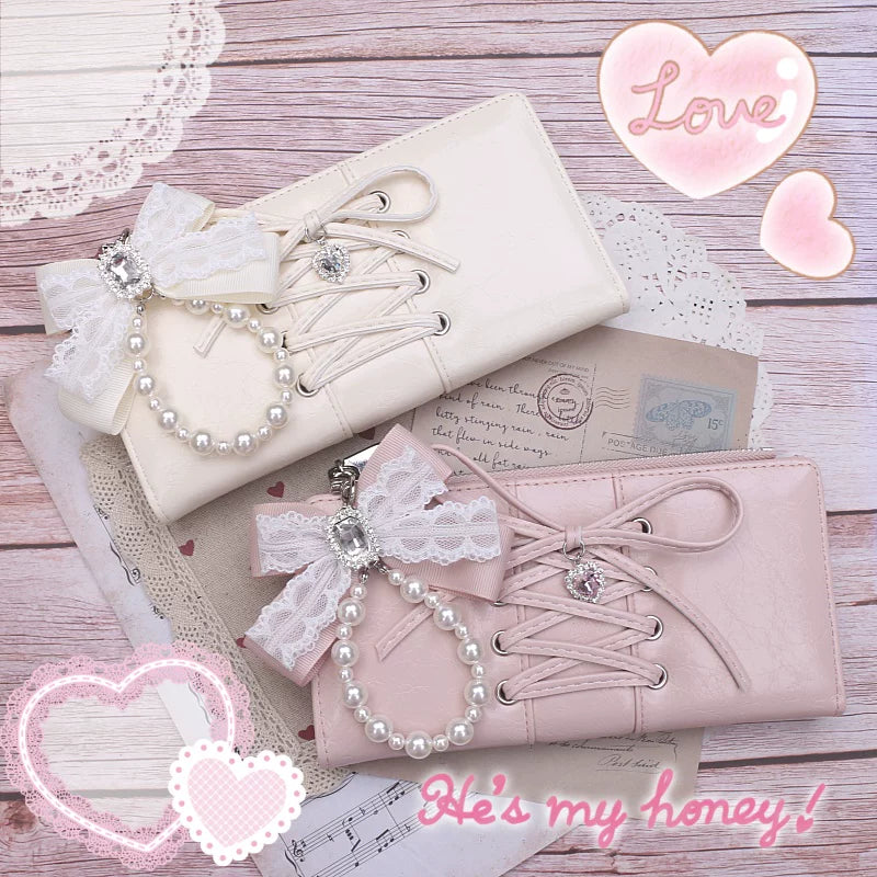 Ryousangata Wallet, Pearl Chain Bow Pendant 45070:839010