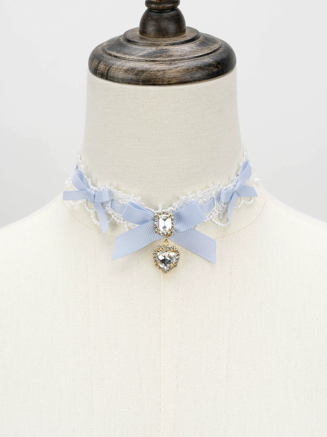 Jirai Kei Necklace Double-layered Pearl Rhinestone Choker 33806:446394