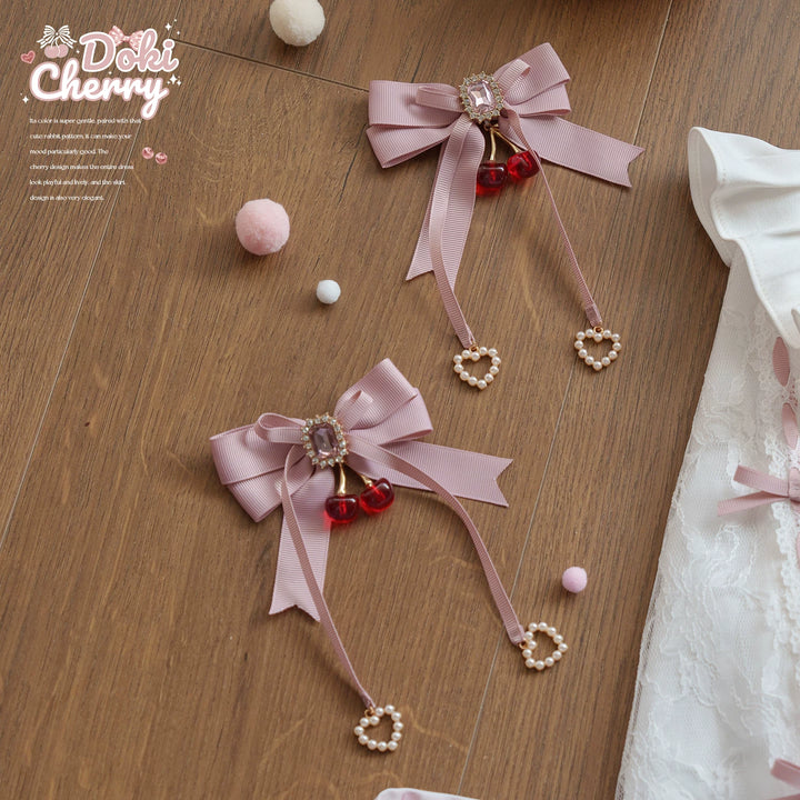 Kawaii Lolita Skirt Set, Bunny and Cherry Print (M) / L M S XL) 45163:838084