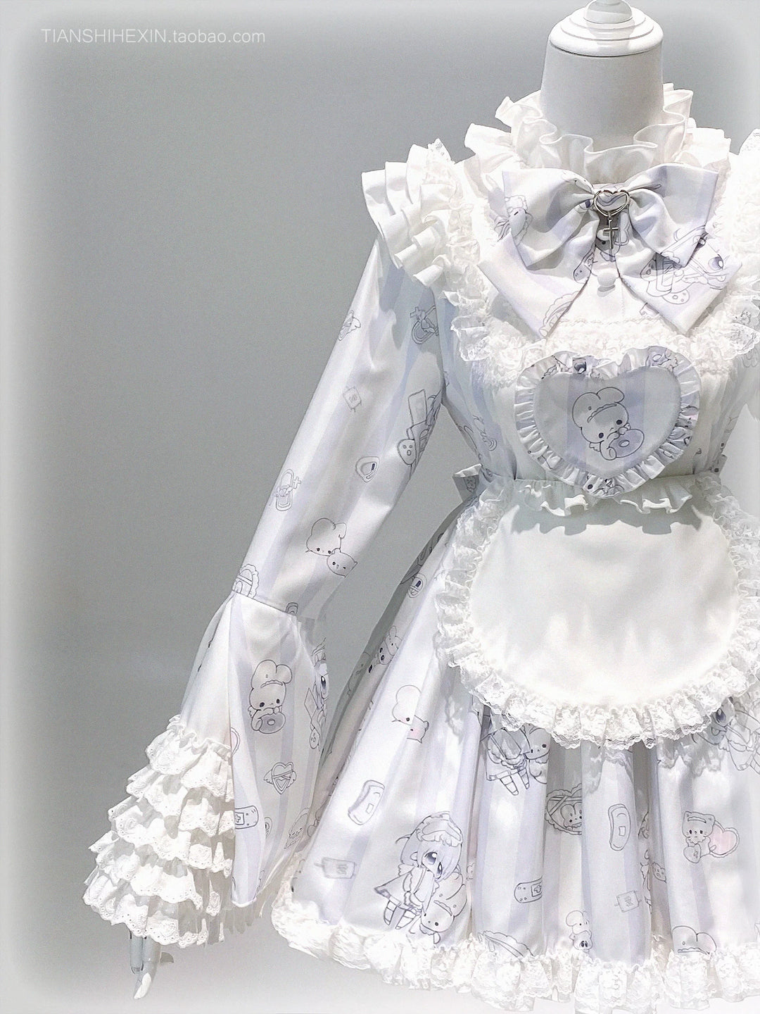Maid-Inspired Dress Outfit, Detachable Apron 44427:807819