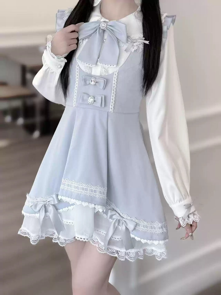 Jirai Kei Dress Set Bunny Ear Blouse Suspender Skirt Set 41440:699132