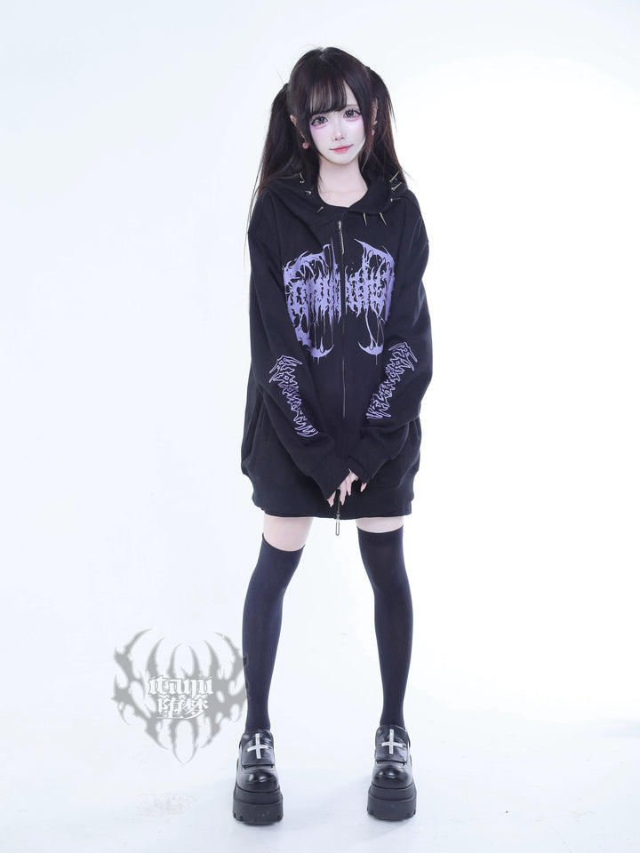 Subculture Black and Purple Jacket, Dual Zippers 44291:802231