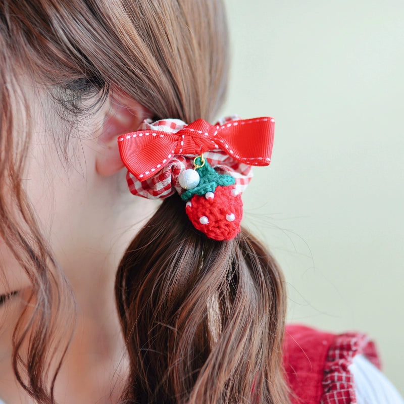 Japanese Hair Tie Handmade Sunflower Bow Scrunchy 28944:332926 28944:332926