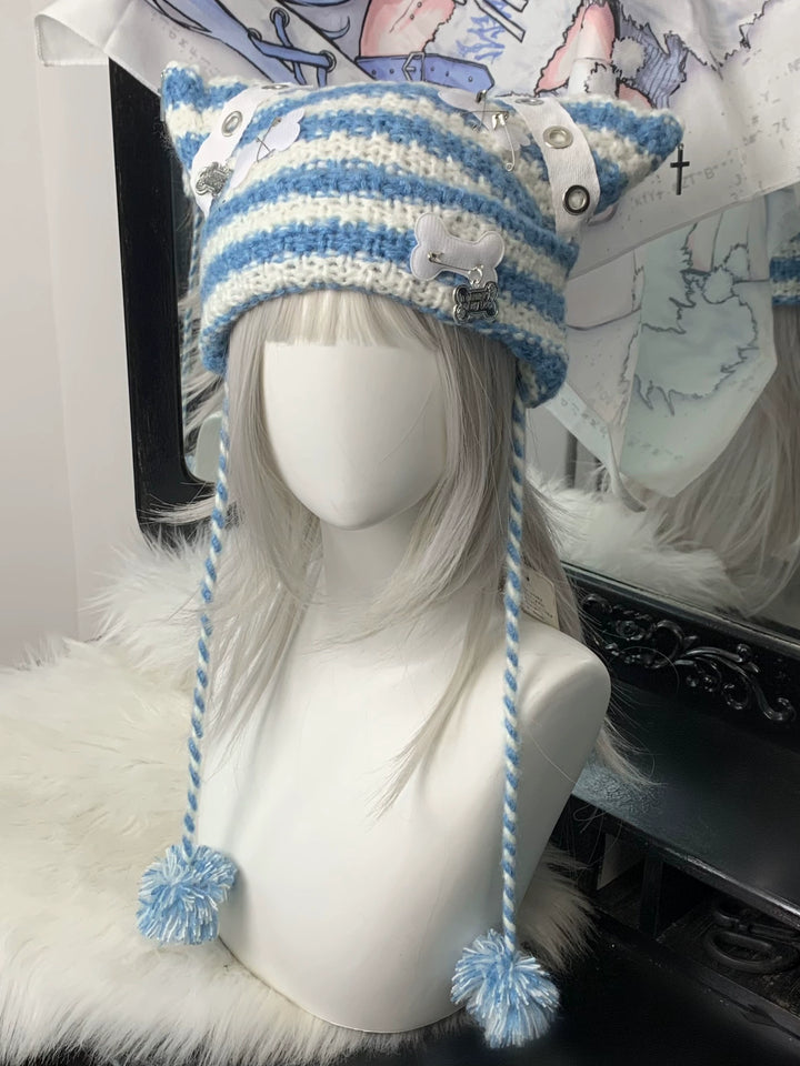 Jirai Kei Hat Cat Ear Winter Hat Subculture Knitted Hat 40308:663320