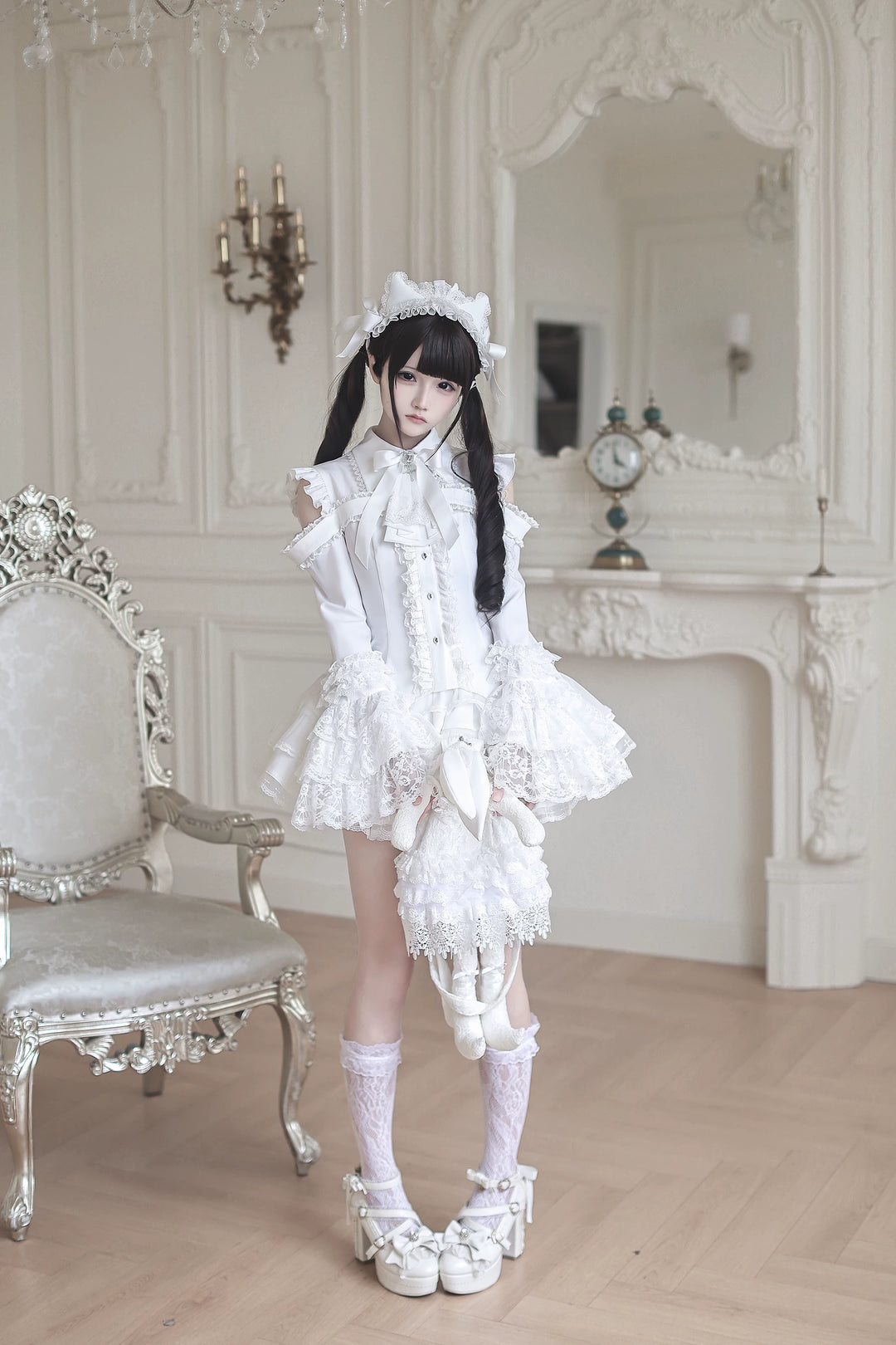 Subculture Hime Sleeve Blouse, Lace Skirt Set 45625:858366