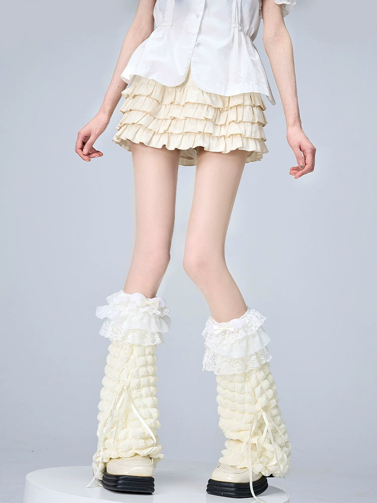 Lolita Sock Leg Covers Calf Socks With Bows 36534:536108