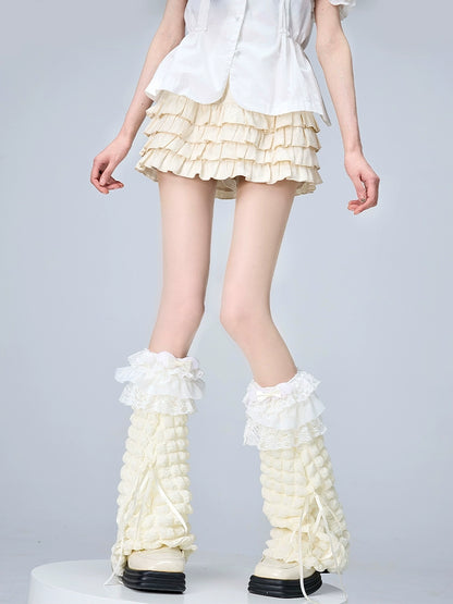 Lolita Sock Leg Covers Calf Socks With Bows 36534:536108
