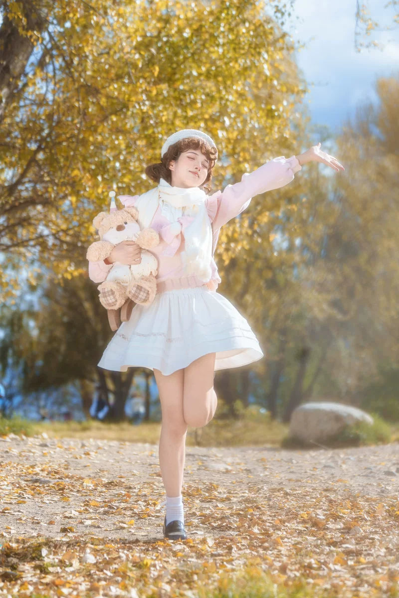 Sweet Pink Sweater Outfit, Skirt and Pants Available 44756:826899