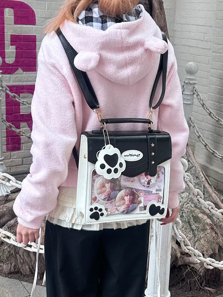 Cat Paw Ita Bag, Backpack with Clear Window 45421:848406
