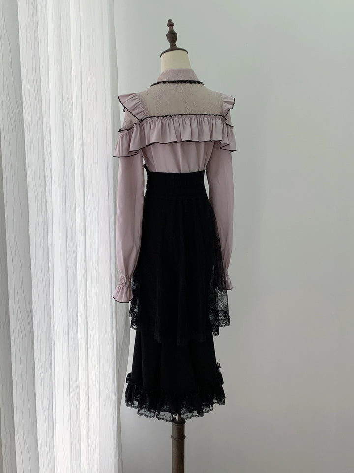Seiso Kei Pink Blouse & Mermaid Skirt, Lace & Ruffles 45933:870770