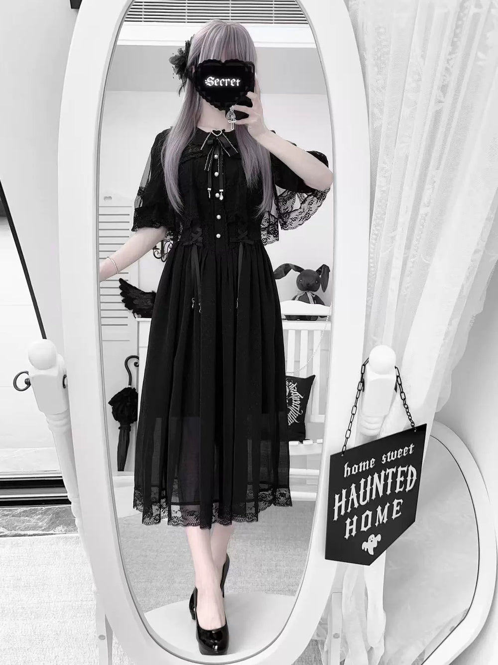 Ankle-length Seiso Kei Dress, Cape Design 43786:785313