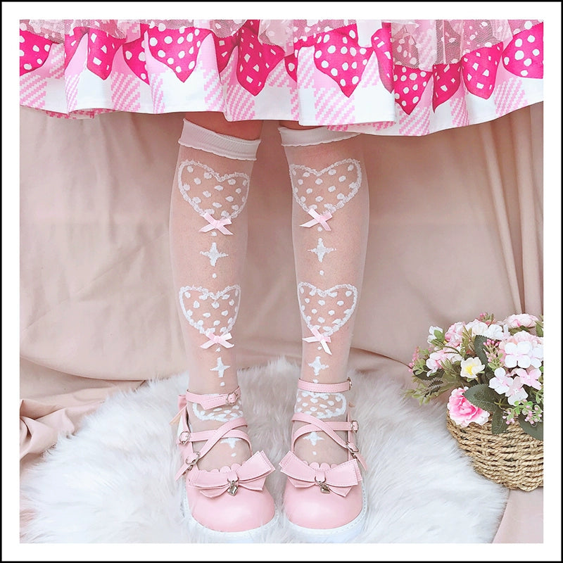 Lolita Socks Over-the-Knee Socks Sweet Heart Mid-Calf Socks 36822:611648